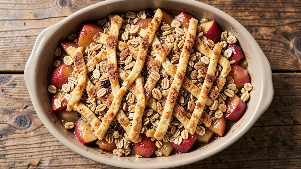 Apple Crisp Recipe With Pie Filling and Oatmeal: Spiced Streusel Crunch Over Warm Apple Filling