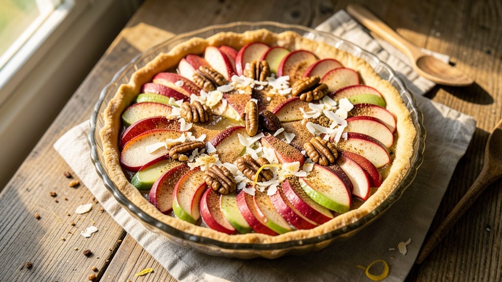 Raw Food Apple Pie Recipe: Crunchy Topping Without Baking a Crust