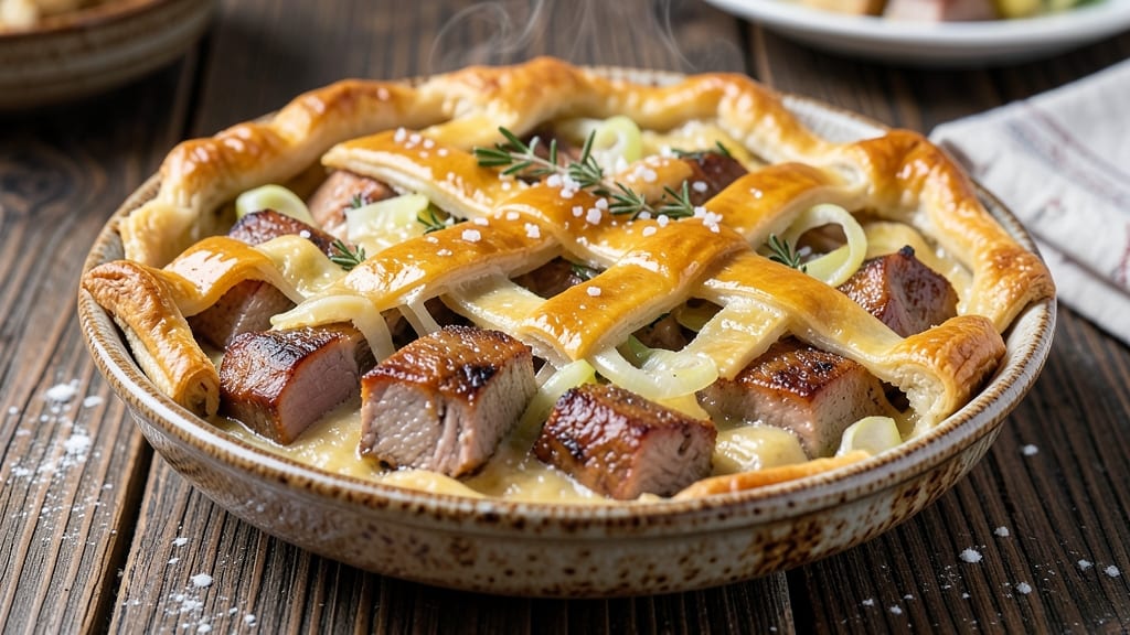 Pork and Leek Pie Recipe: Savory Gravy Hugs Tender Meat in Flaky Crust