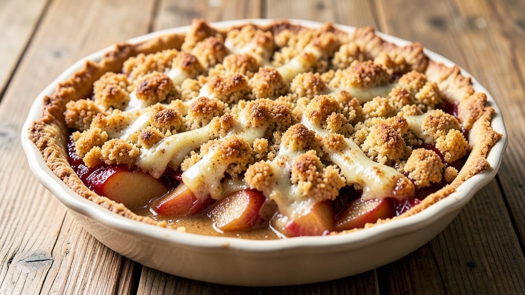 Apple Crumb Pie Recipe with Graham Cracker Crust: Spiced Apple Filling Over Crunchy Graham Base