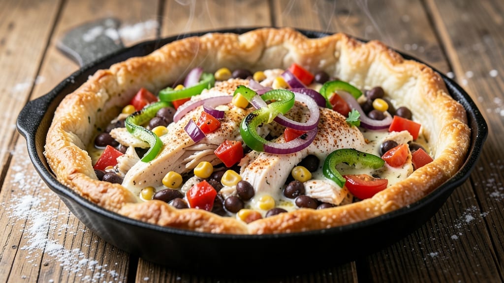 Southwestern Pot Pie Recipe: Smoky Chili-Corn Crust Hugs Savory Filling