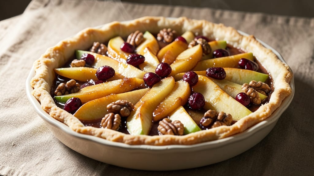Apple Cranberry Walnut Pie Recipe: Spiced Fruit and Nutty Crunch Fusion