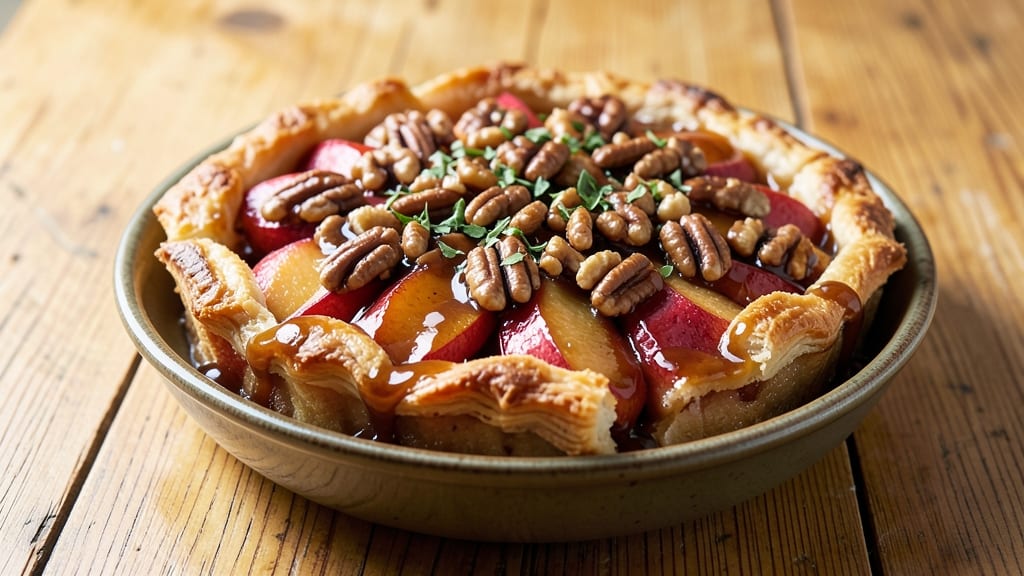 Apple Caramel Nut Pie Recipe: Spiced Apple Filling with Buttery Crust Layers
