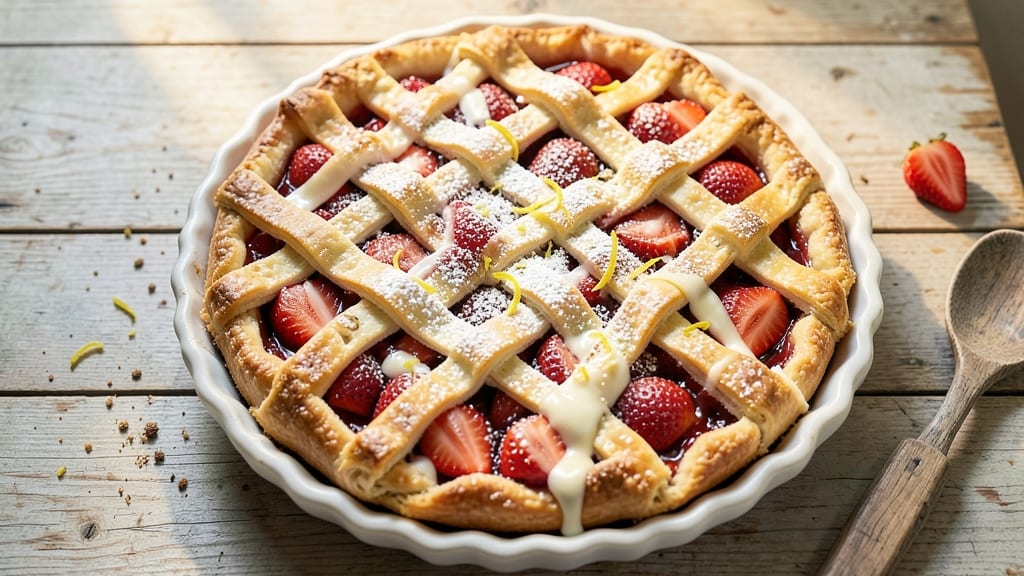 2 Crust Strawberry Pie Recipe: Juicy Berries Hugging Buttery Layers