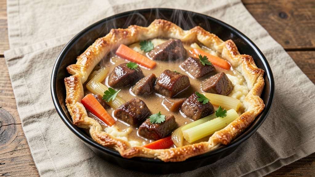Slow Cooker Beef Pot Pie Recipe: Velvety Gravy and Flaky Topping in One Pot