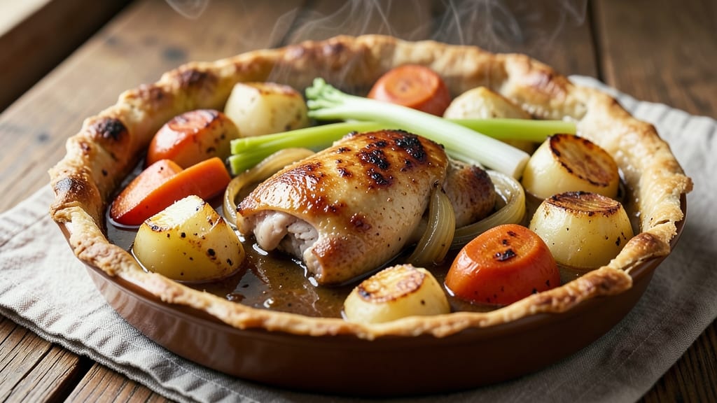Smoky Chicken Pot Pie Recipe: Deep-Roasted Gravy and Flaky Crust Fusion