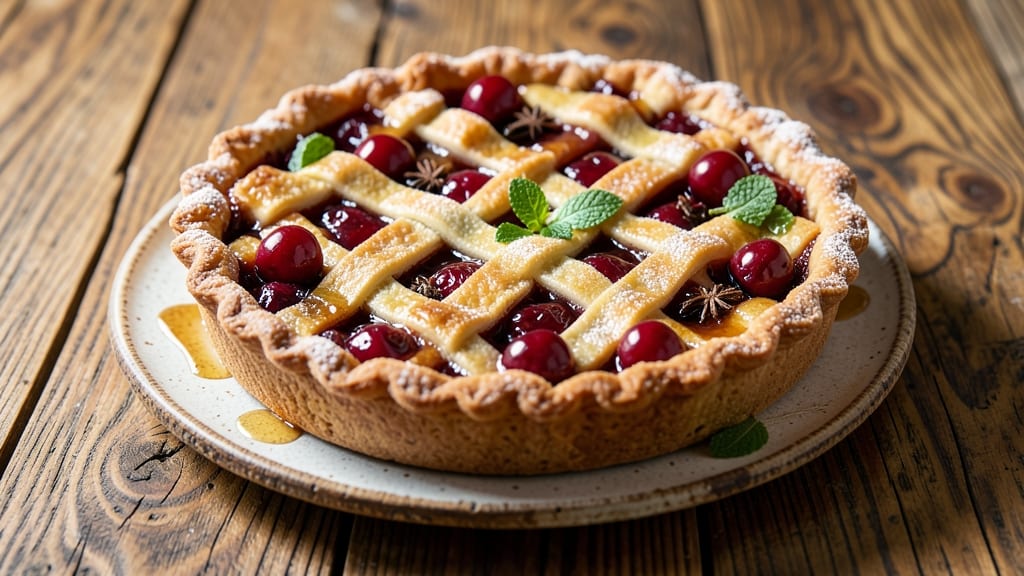 5 Star Cherry Pie Recipe: Deep Red Filling With Star-Anise Sparkle