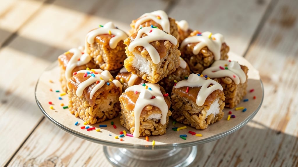 Rice Krispie Treat Pops Recipe: Crunchy Clusters with Melty Vanilla Rivers