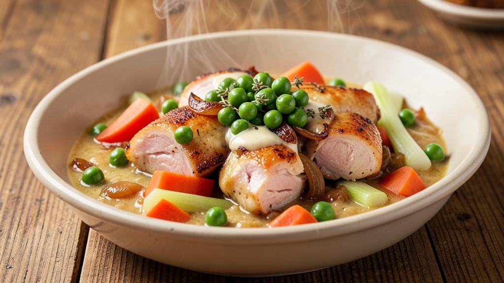 Pot Pie Filling Recipe Without Crust: Savory Gravy Hugs Tender Meat in Foil-Sealed Bowl