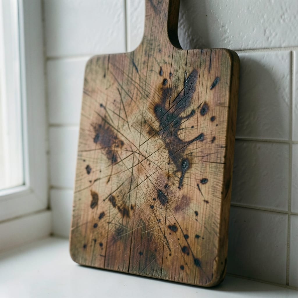 The wooden cutting board