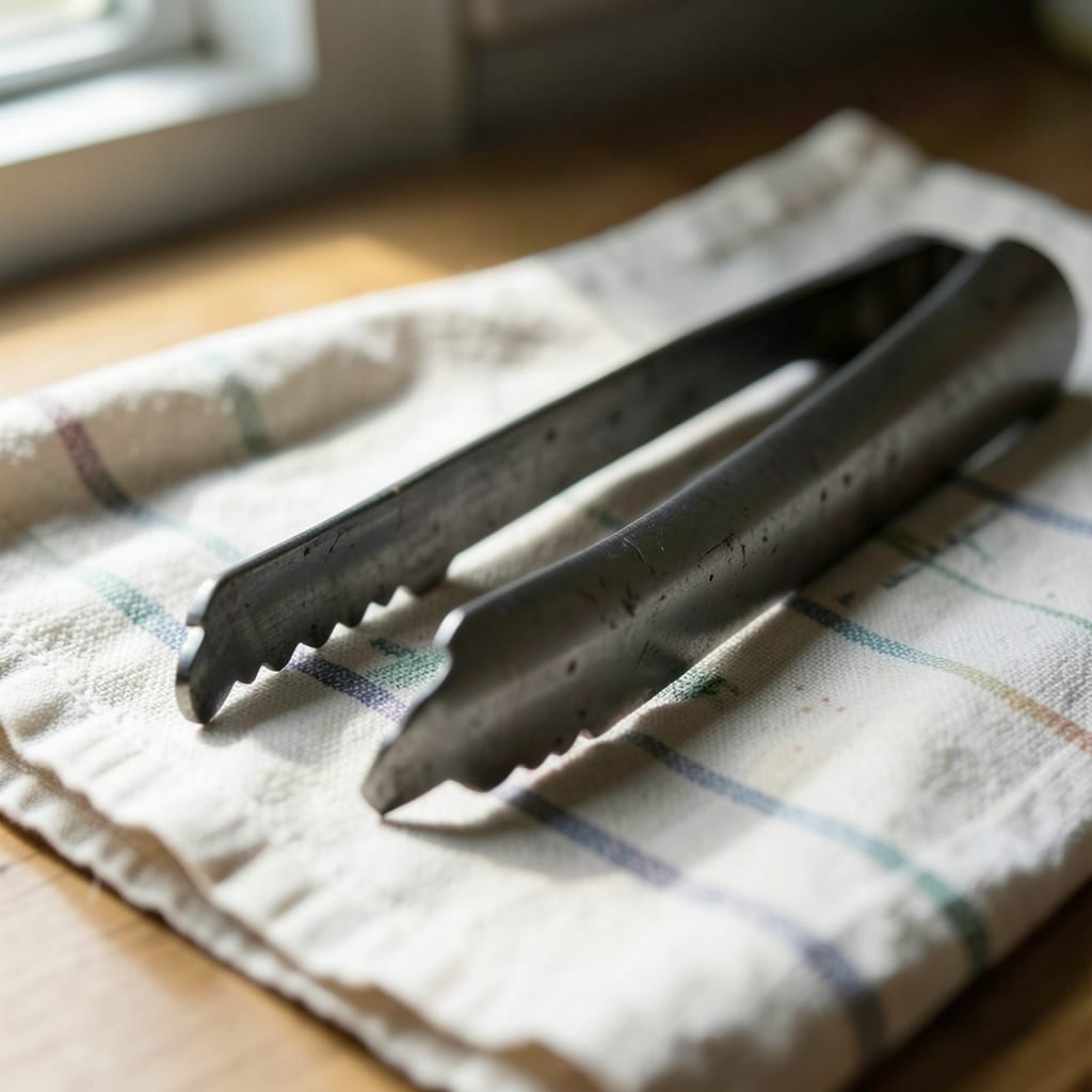 The metal tongs