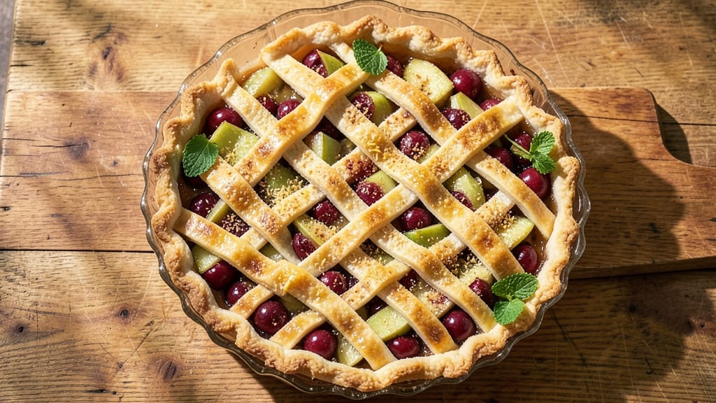 Apple Cherry Pie Recipe Pampered Chef: Double-Fruit Lattice Crunch in One Dish