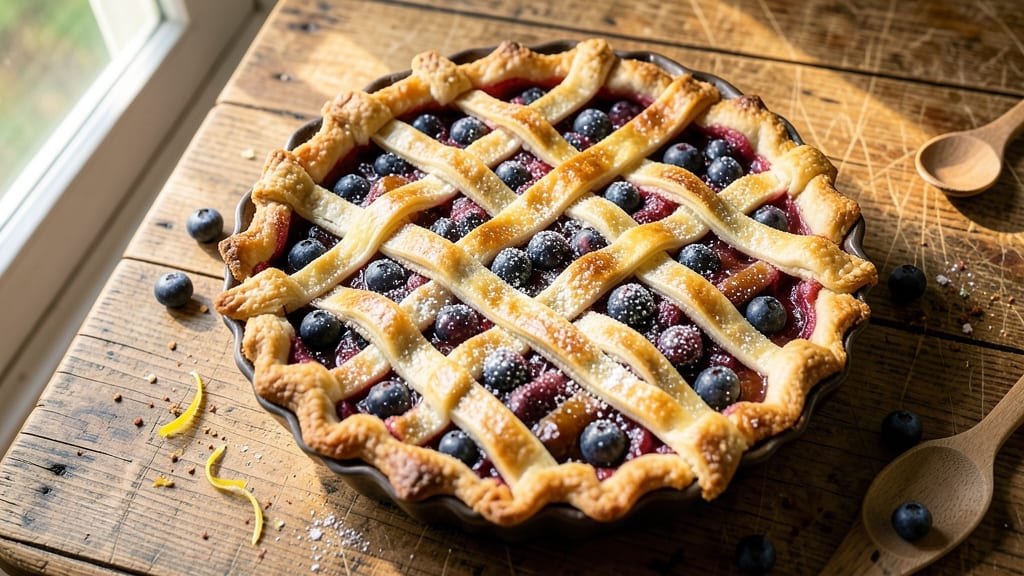 10-Inch Blueberry Pie Recipe: Bursting With Juicy Berries and Crispy Lattice