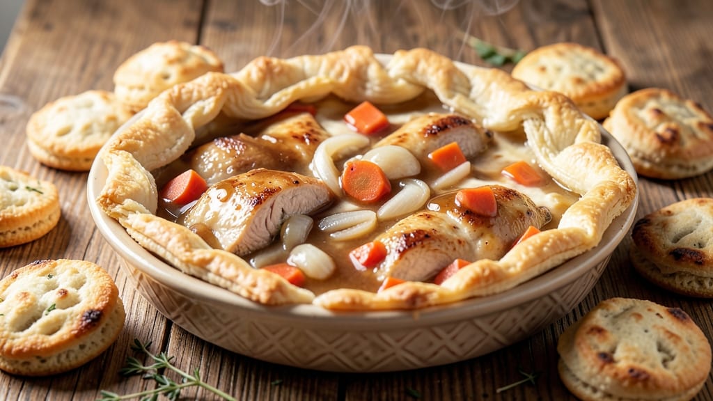 Quick Chicken Pot Pie Recipe With Biscuits: One-Pan Comfort With Crispy Top and Savory Filling
