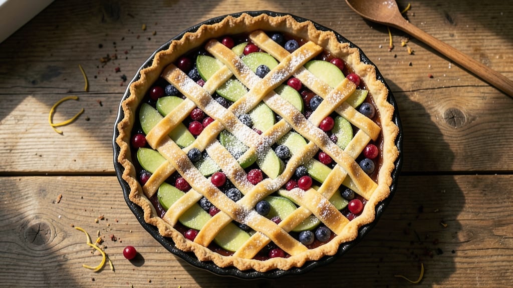 Apple Blueberry Cranberry Pie Recipe: Tart-Sweet Fruit Trio With Buttery Lattice