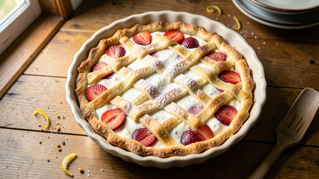 Amish Strawberry Cream Cheese Pie Recipe: Rustic Crust Hugs Sweet-Tart Berries