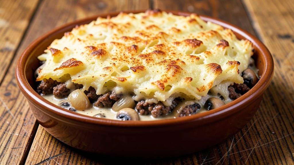 Shepherd's Pie Recipe with Cream of Mushroom: Savory Gravy Topped With Mashed Potato Clouds