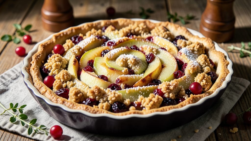 Apple Cranberry Crumble Pie Recipe: Tart-Sweet Filling With Buttery Top Crunch