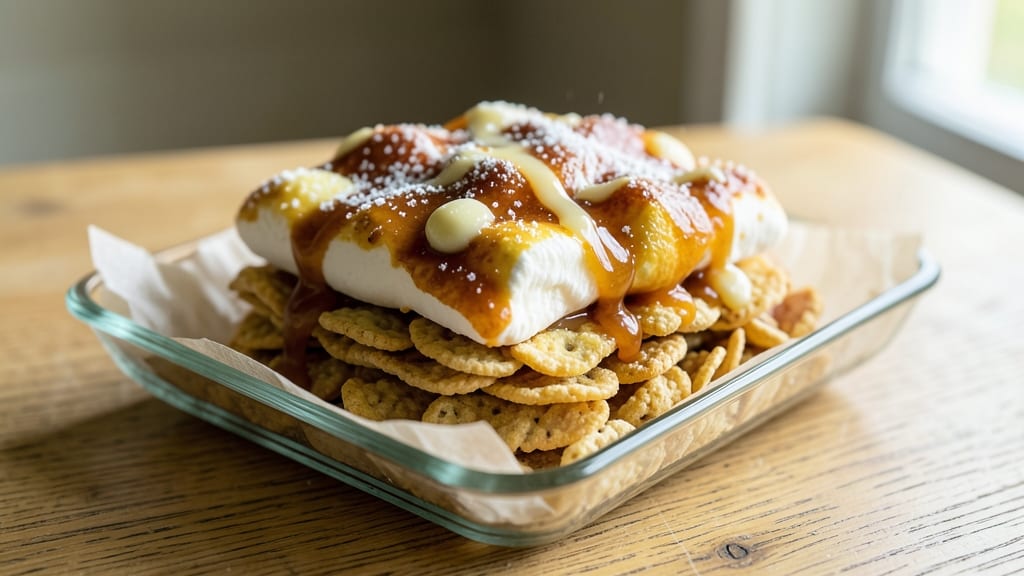 Rice Kripie Treat Recipe: Crunchy Clusters and Melty Vanilla Rivers